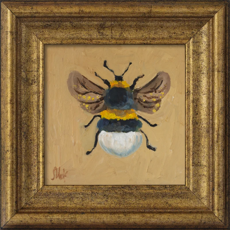 Honey Bee Oil Painting Framed
