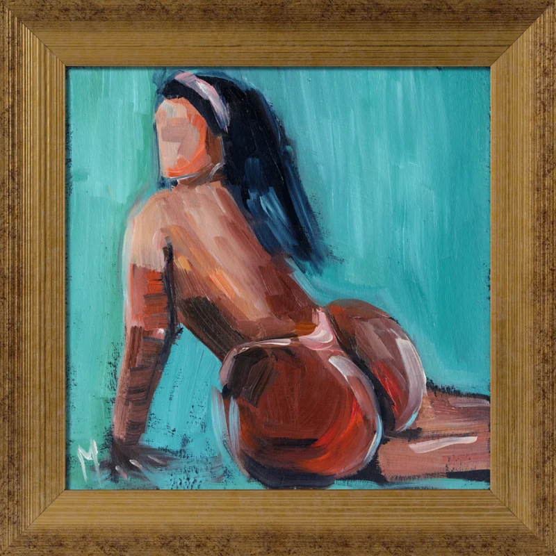 Naked African Woman Painting in Frame
