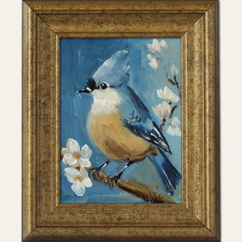 Blue Bird Oil Painting Framed