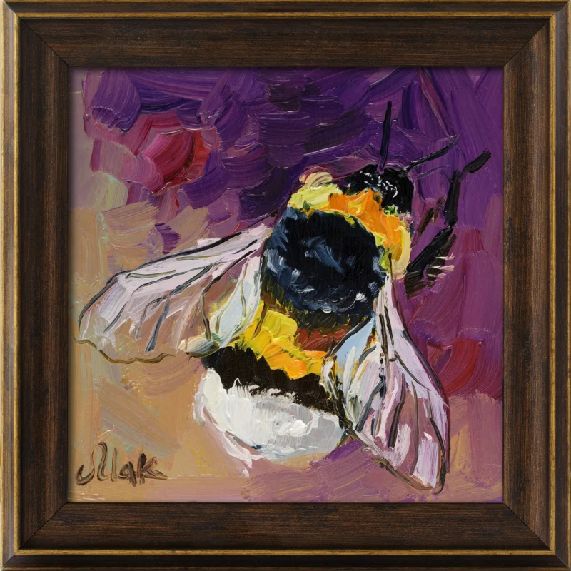 BumbleBee Oil Painting Framed