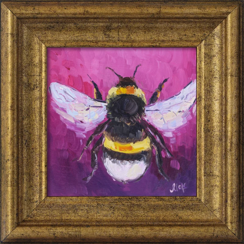 BumbleBee Oil Painting Framed