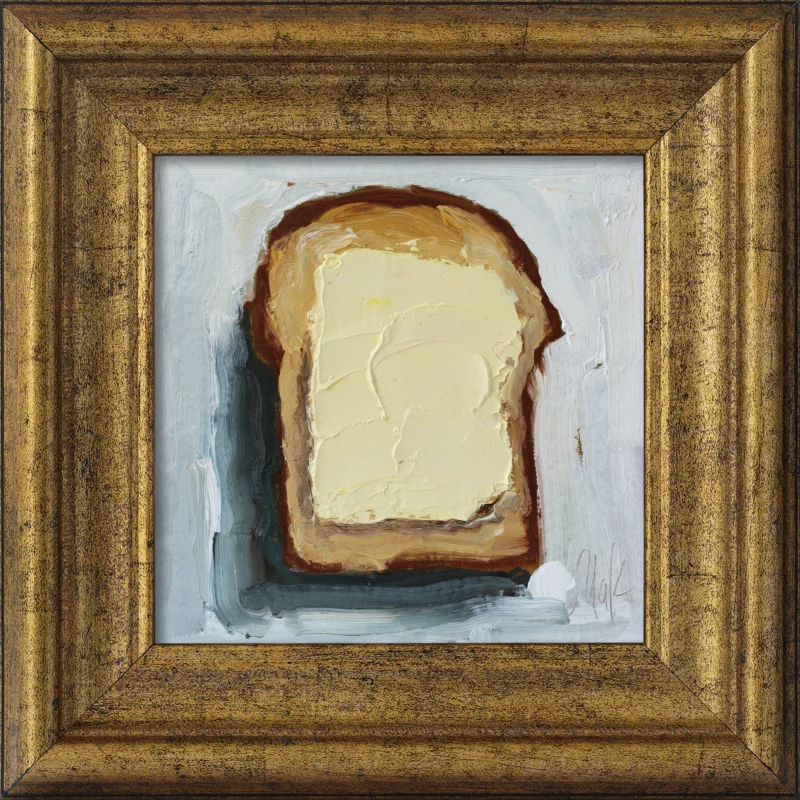Butter Toast Oil Painting Framed