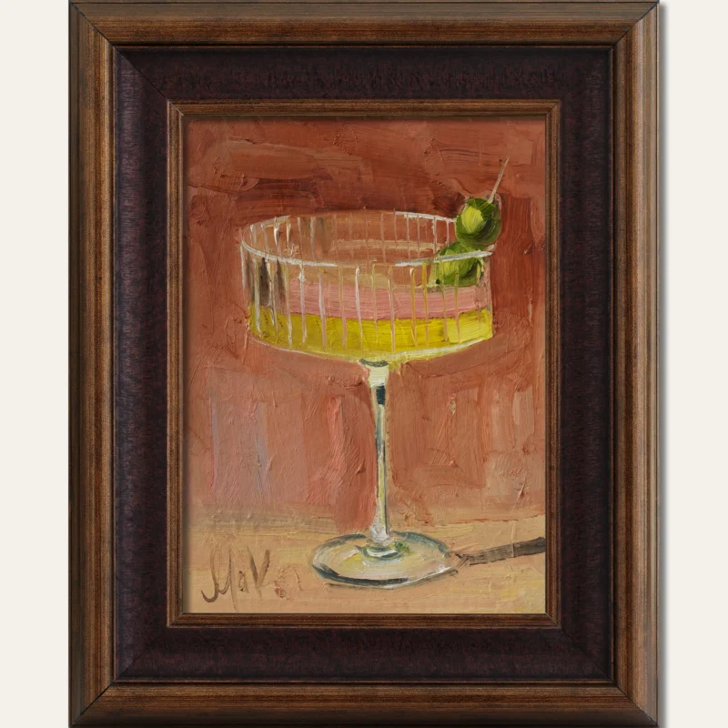 Dirty Martini Oil Painting Framed