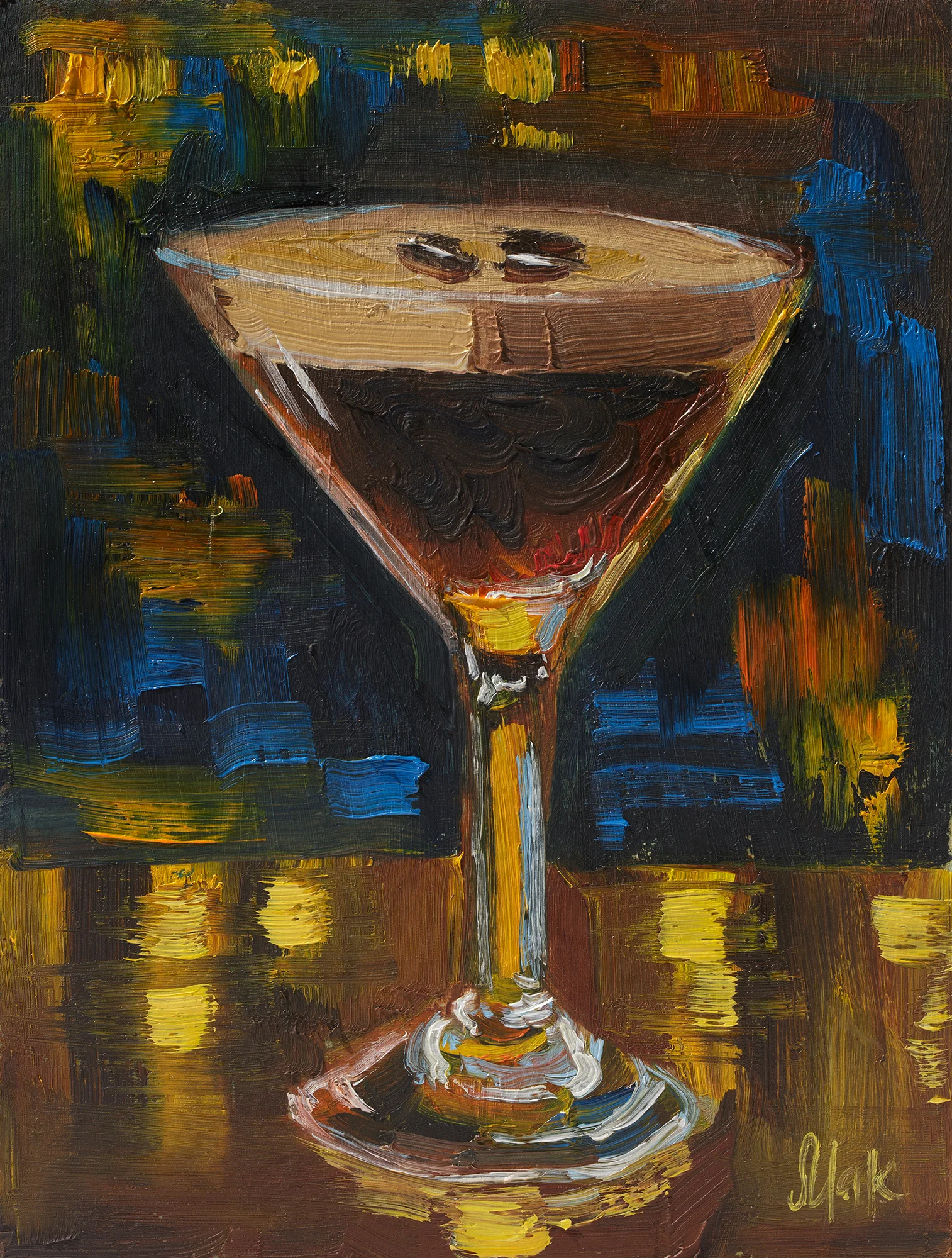 Espresso Martini Oil Painting