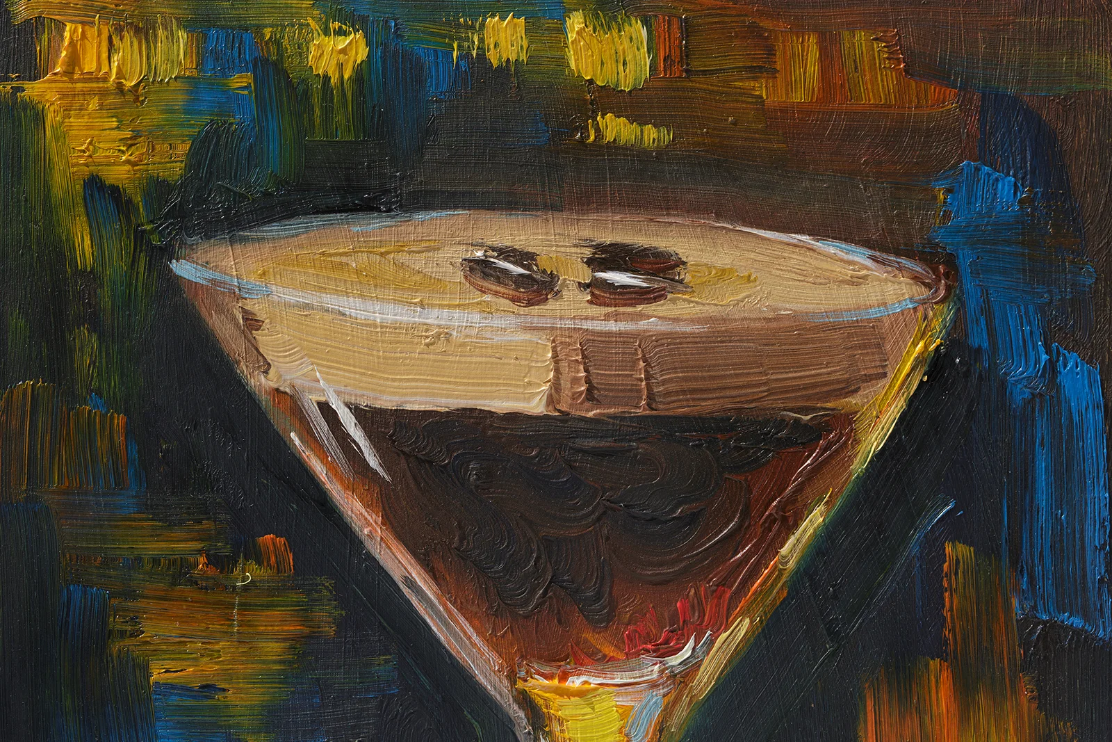 Espresso Martini Painting Framed Still Life Original Wall Art Bar Coffee Cocktail Wall Decor - Image 9