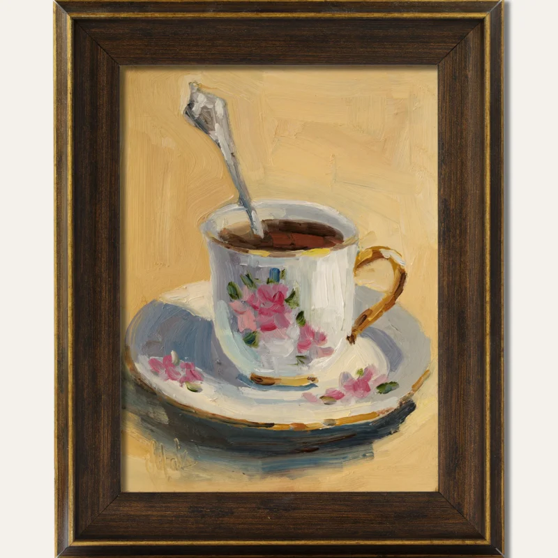 Cup of Tea Painting Framed