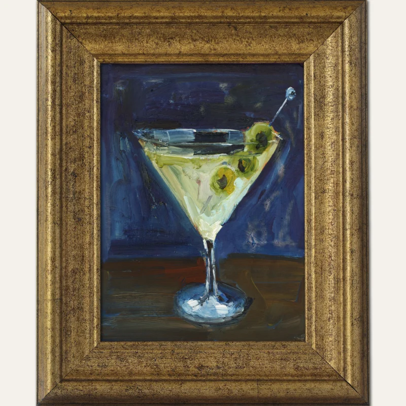 Dirty Martini Oil Painting Framed