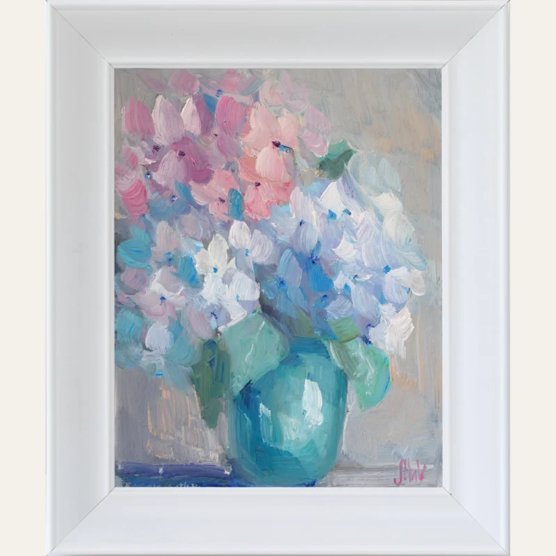 Hydrangea Oil Painting Framed