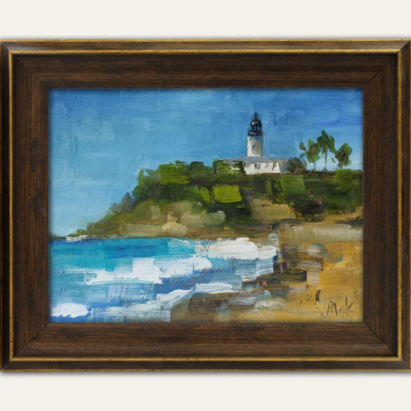 Lighthouse Oil Painting Framed