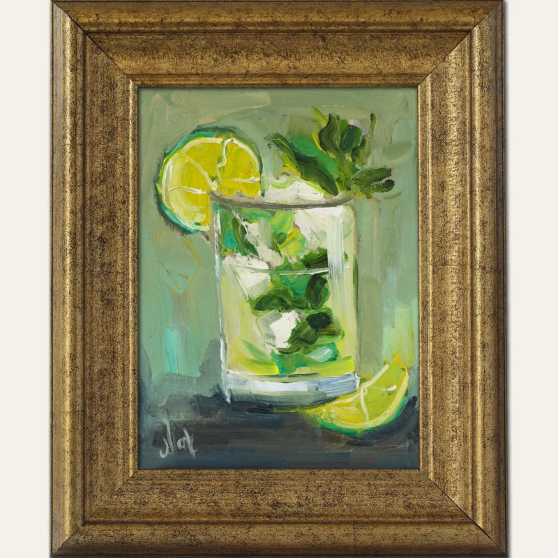 Mojito Drink Oil Painting Framed