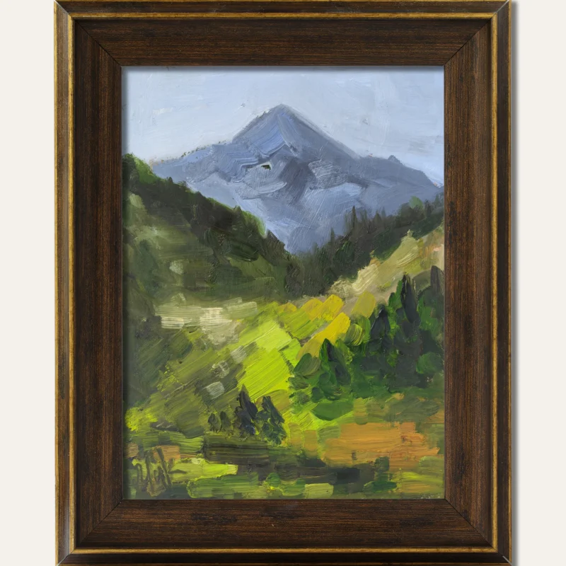 Mount Rainier Oil Painting Framed Washington Mountains Original Wall Art National Park Landscape