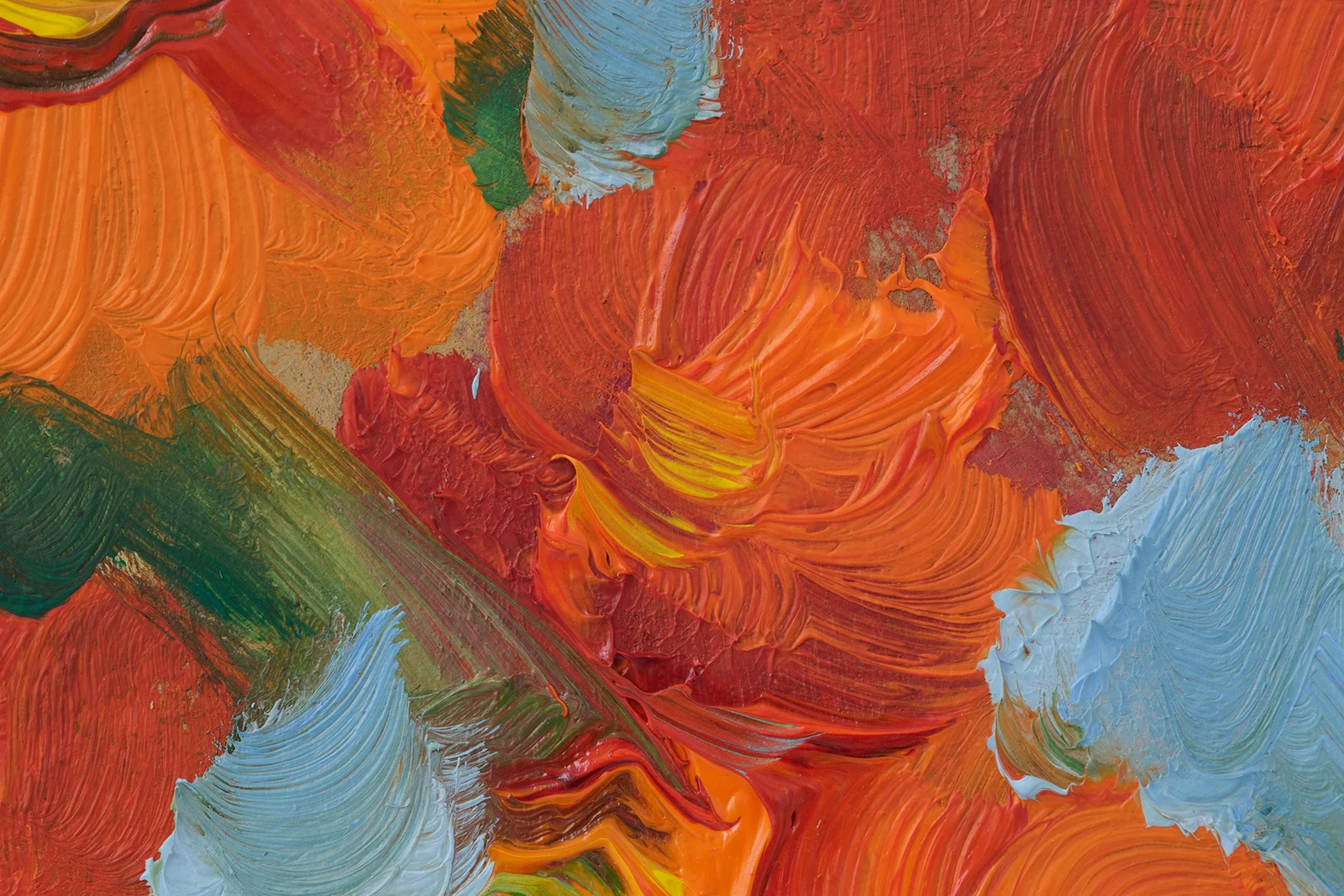 Orange Flowers Oil Painting: Abstract Floral Still Life Framed Wall Art - Image 4