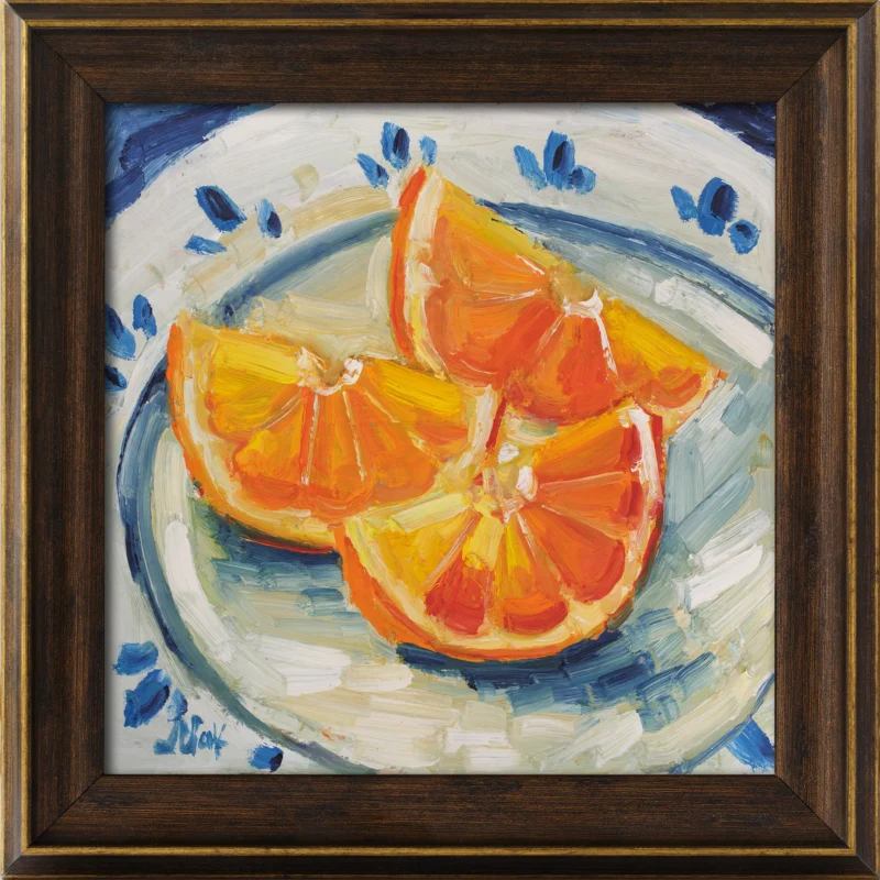 Orange Slices Original Oil Painting Framed