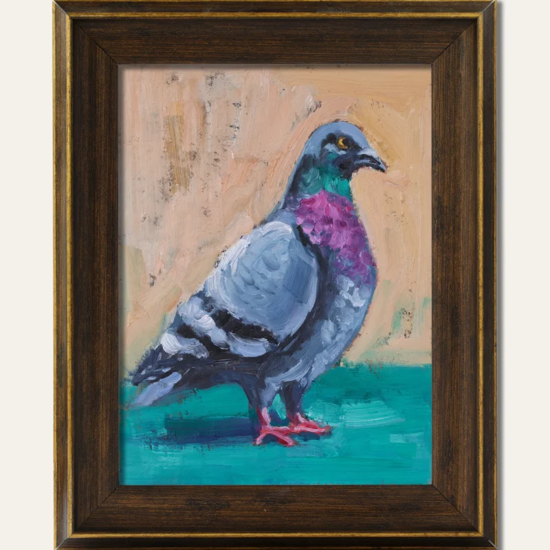 Pigeon Oil Painting Bird Original Wall Art Dove Artwork