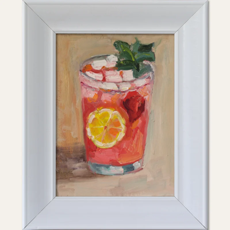 Cocktail Oil Painting Framed