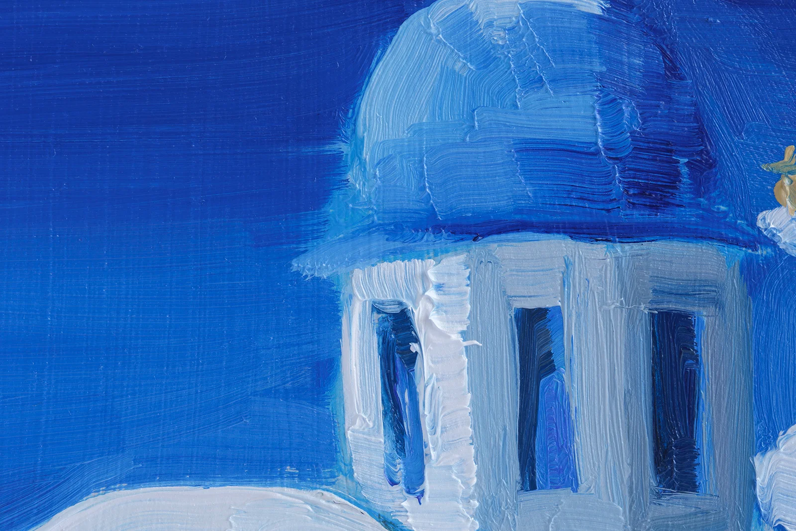 Santorini Greece Oil Painting Framed Mediterranean Landscape Art - Image 8