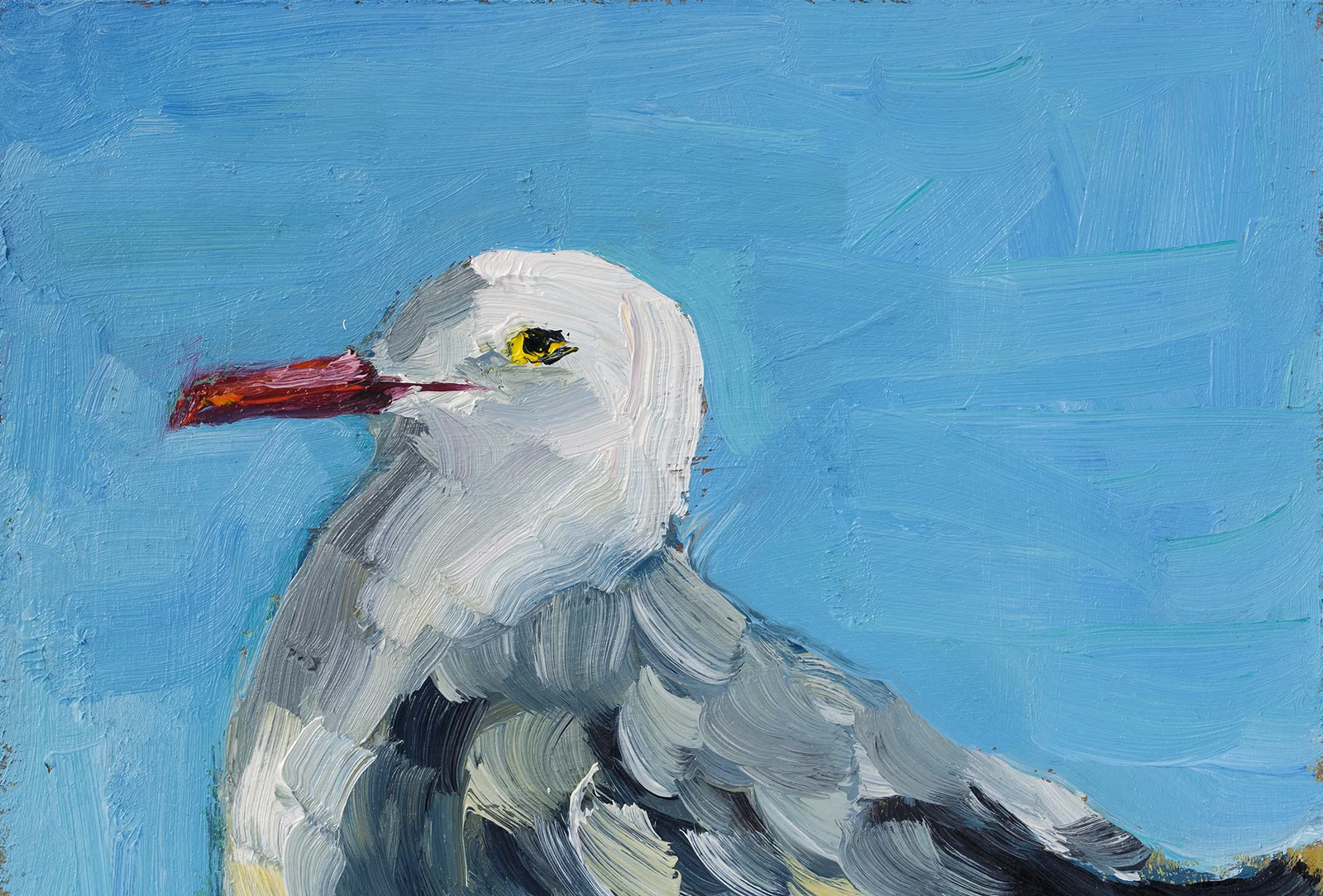 Seagull Oil Painting Framed Gull Original Wall Art Bird Artwork Seascape Artwork - Image 10