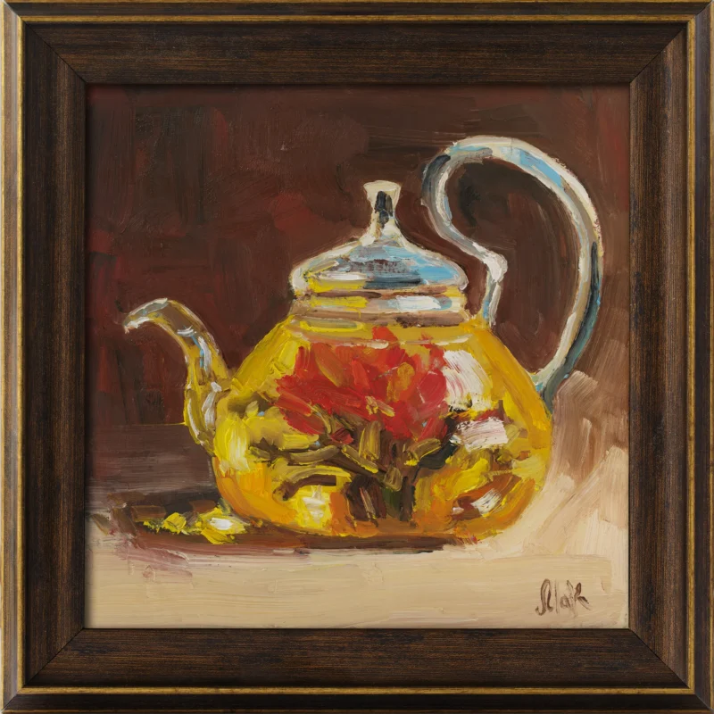Teapot Painting Original Oil Still Life Framed
