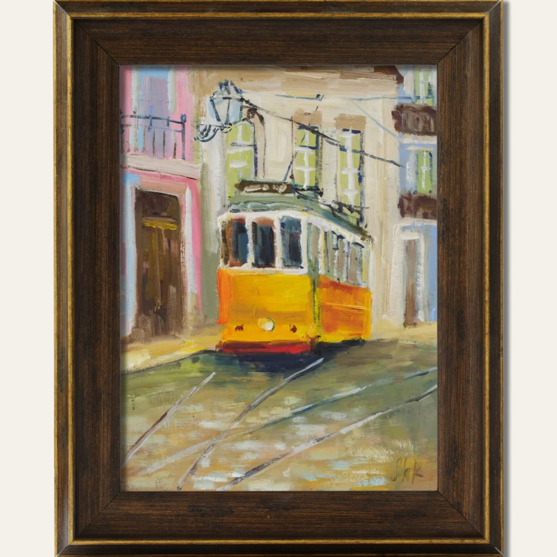 Lisbon Painting Oil Portugal Framed