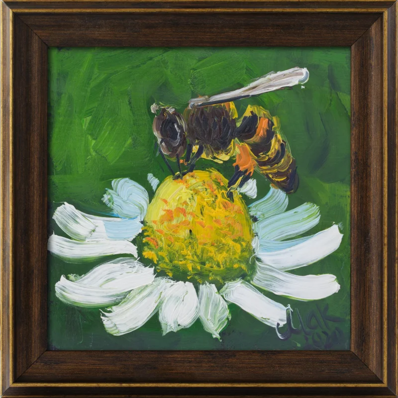 Bee Oil Painting Framed