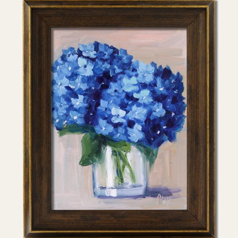 Hydrangea Framed Oil Painting