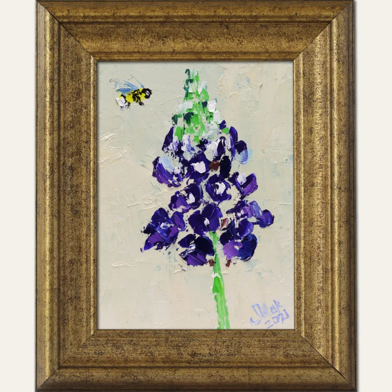 Bluebonnet Oil Painting Framed