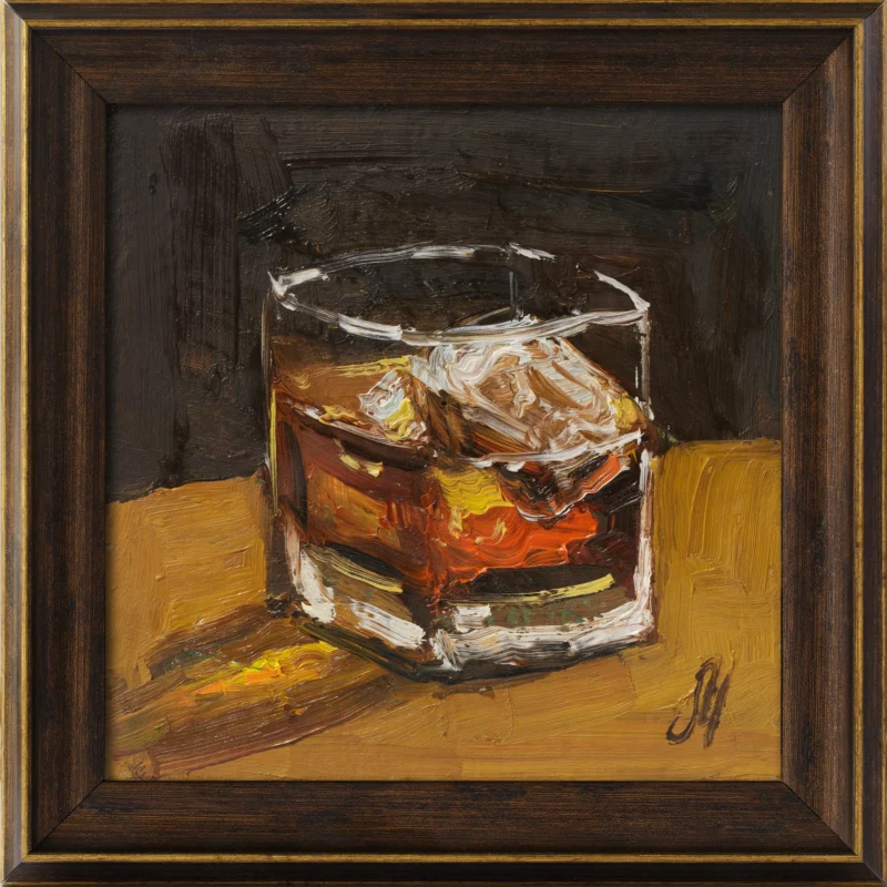 Bourbon Oil Painting Framed