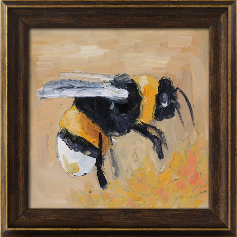 Original Honey Bee Oil Painting Framed