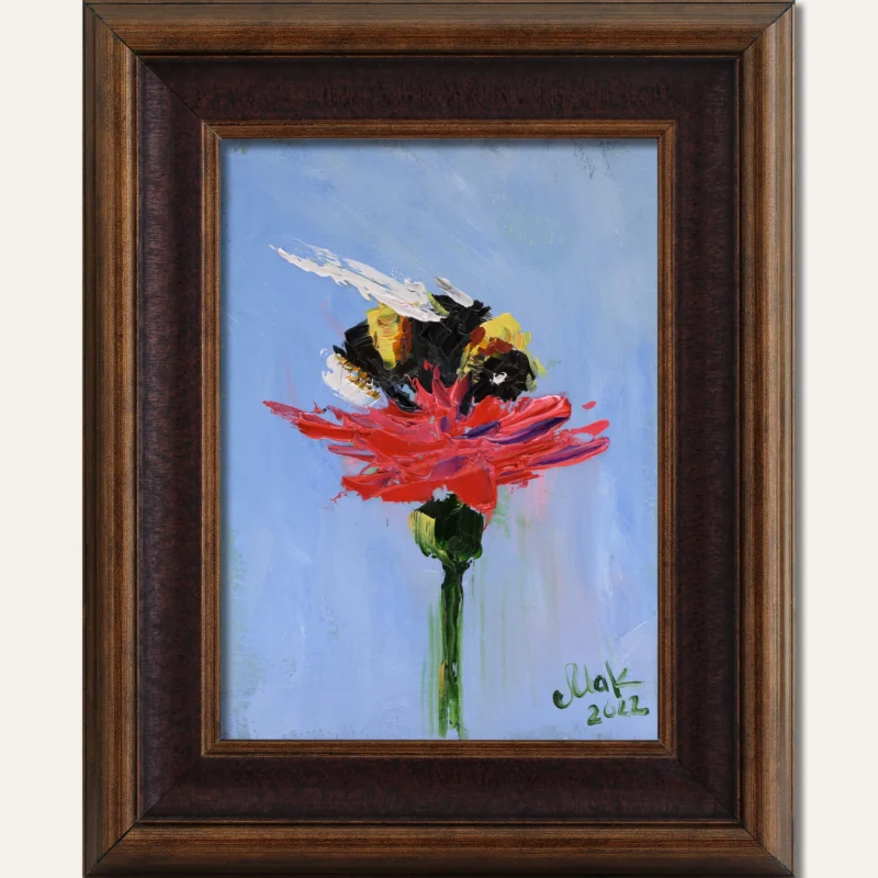 Bumblebee Oil Painting Framed