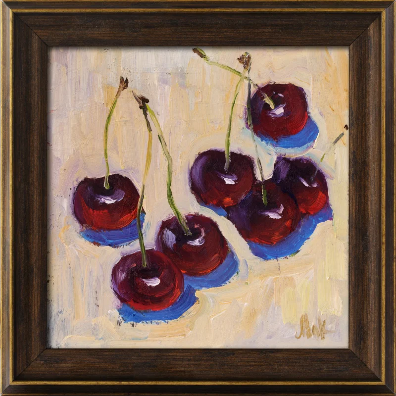Cherry Oil Painting Framed