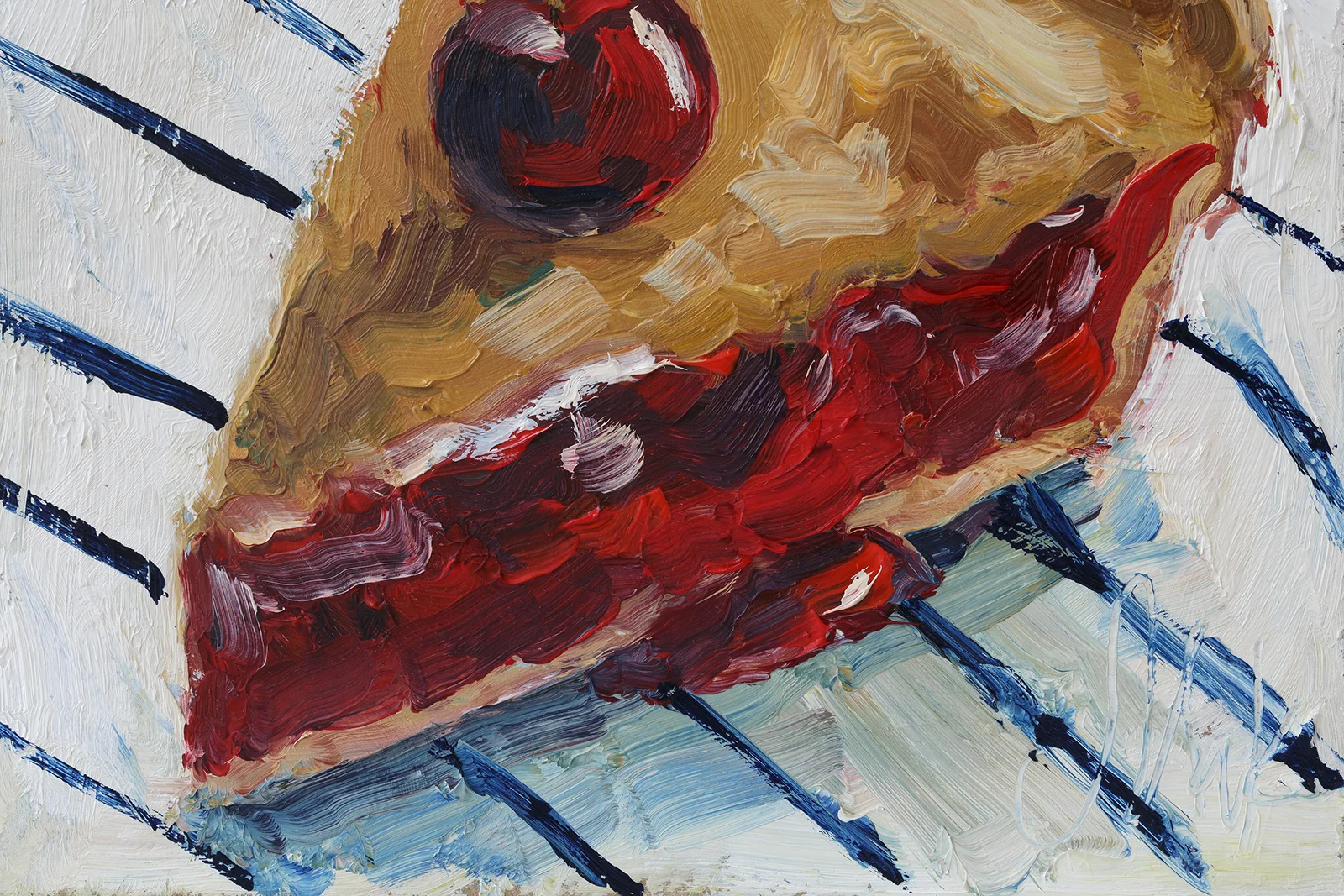 Cherry Pie Painting Framed Oil Still Life Dessert Wall Art Kitchen Pastry Artwork - Image 8