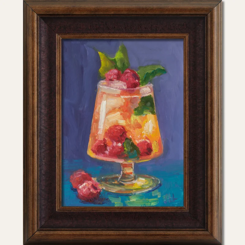 Red Mojito Oil Painting Framed