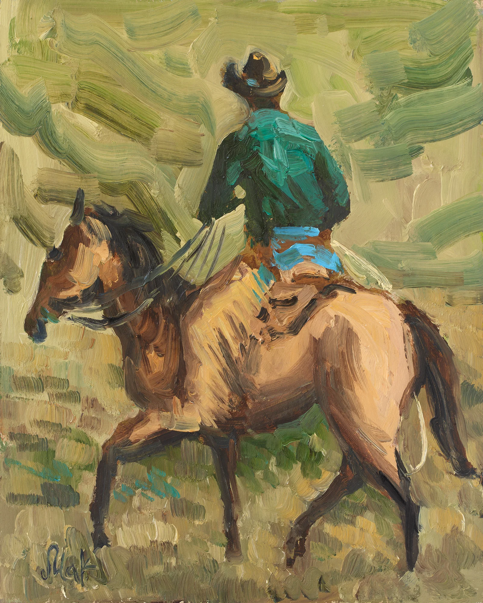 Cowboy Oil Painting