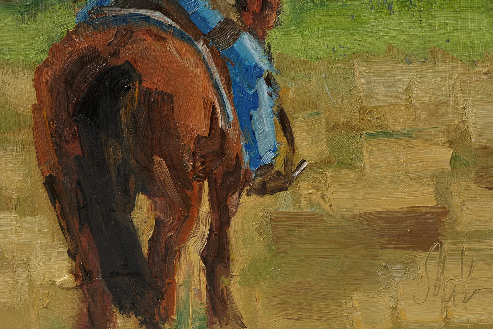 Cowboy on Horse Oil Painting Framed Western Rodeo Original Wall Art Texas Desert Decor - Image 4