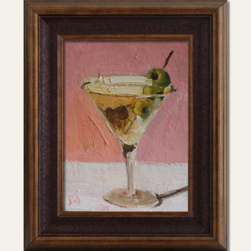 Dirty Martini Oil Painting Framed