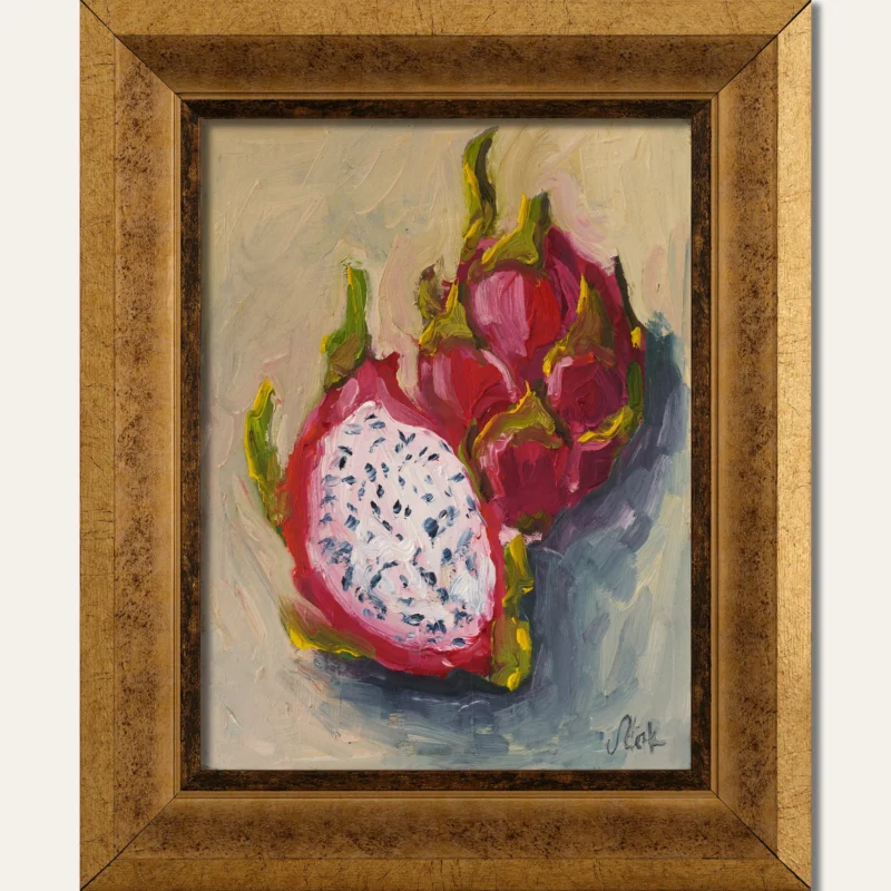 Dragon Fruit Original Oil Painting Framed