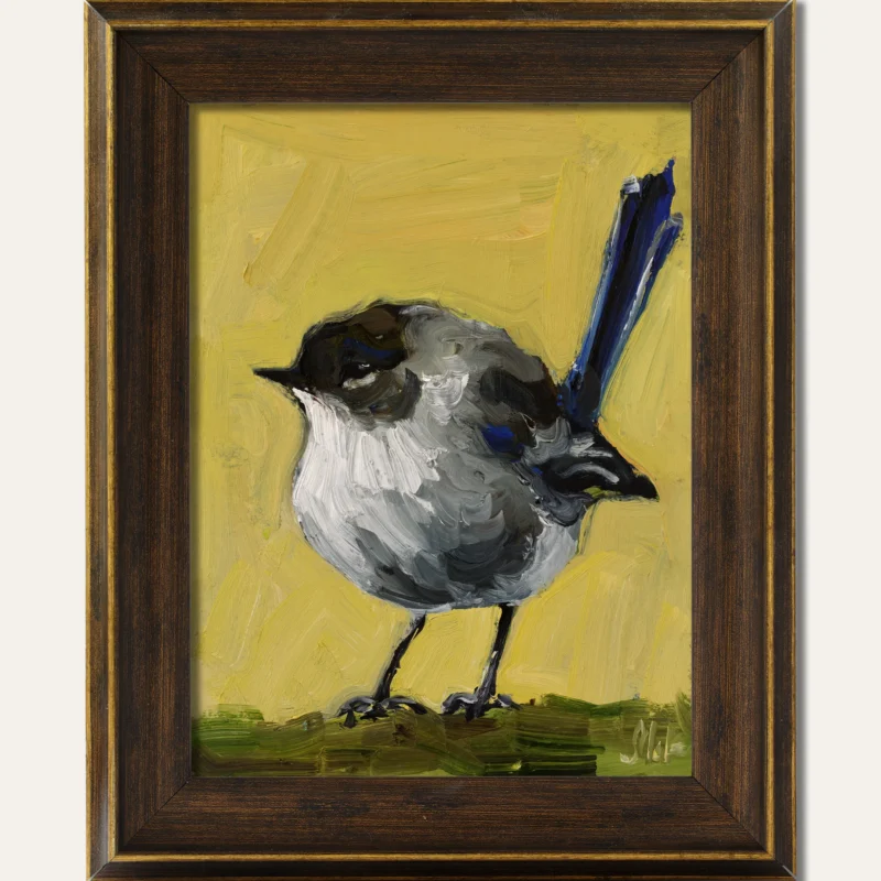 Fairy-wren Oil Painting Framed