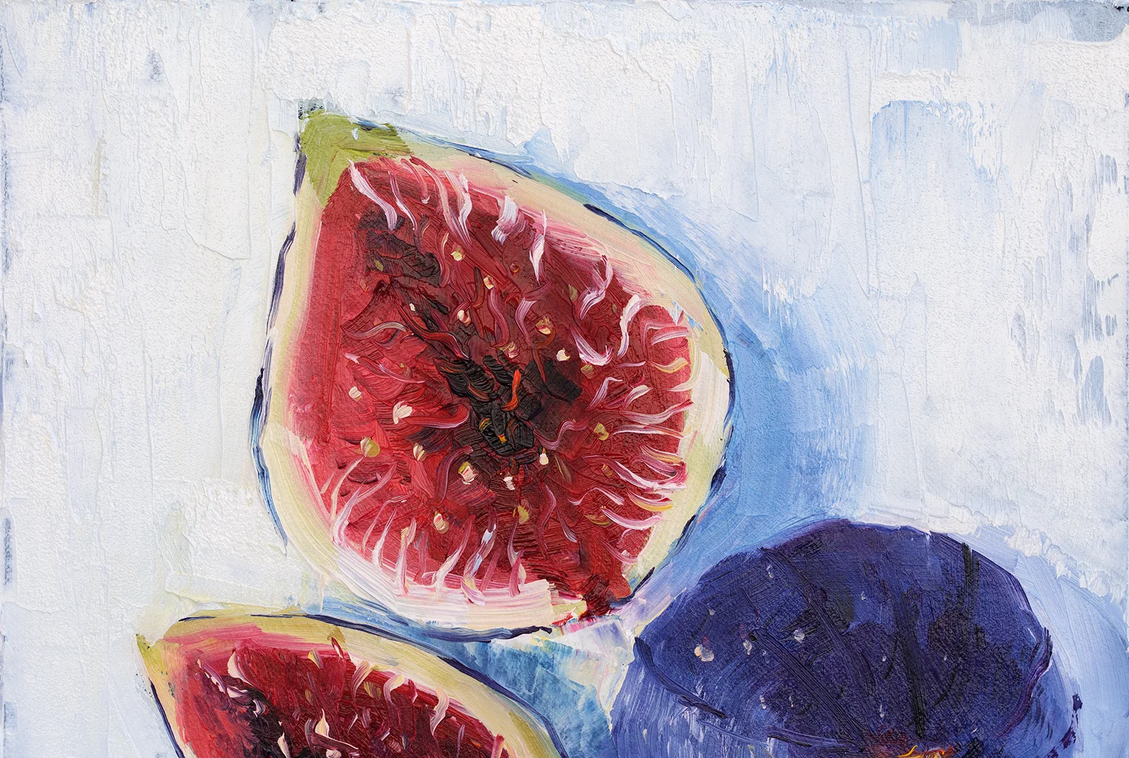 Figs Oil Painting: Impasto Still Life Fruit Wall Art, 8x8 - Image 8