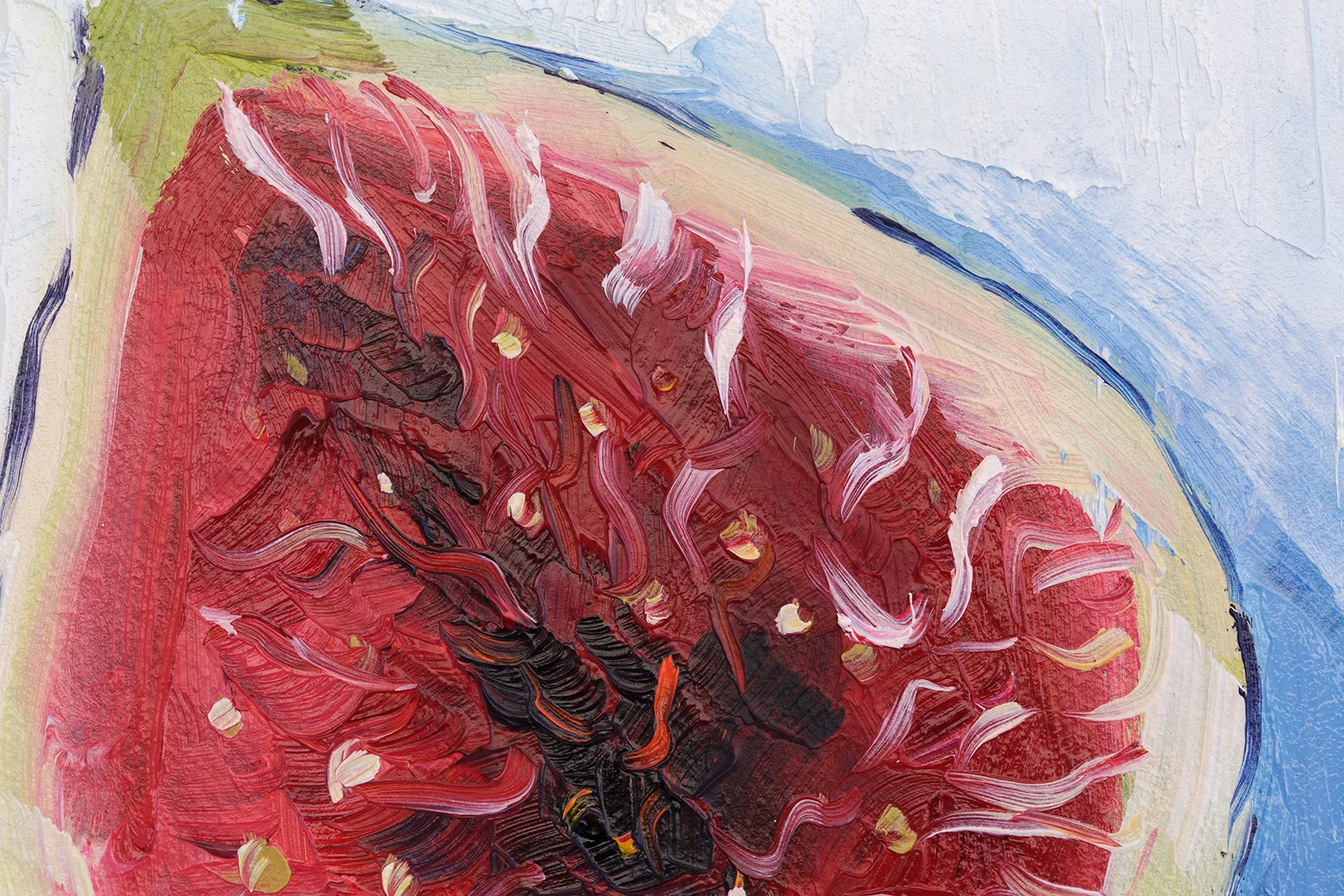 Figs Oil Painting: Impasto Still Life Fruit Wall Art, 8x8 - Image 4