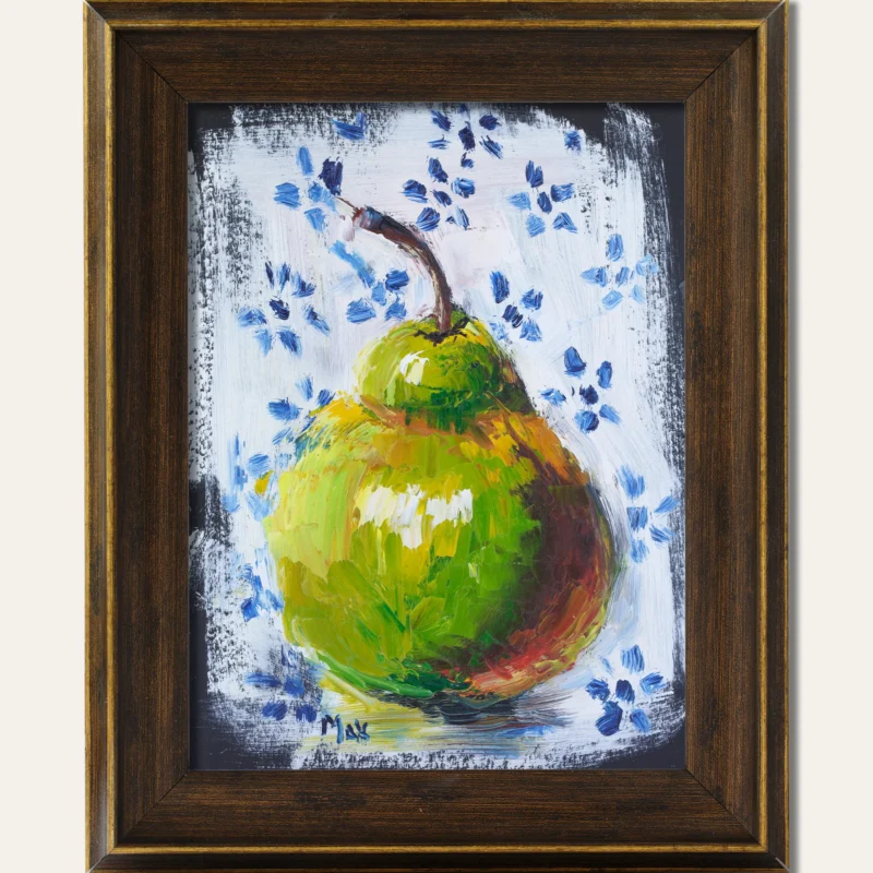 Pear Oil Painting Framed