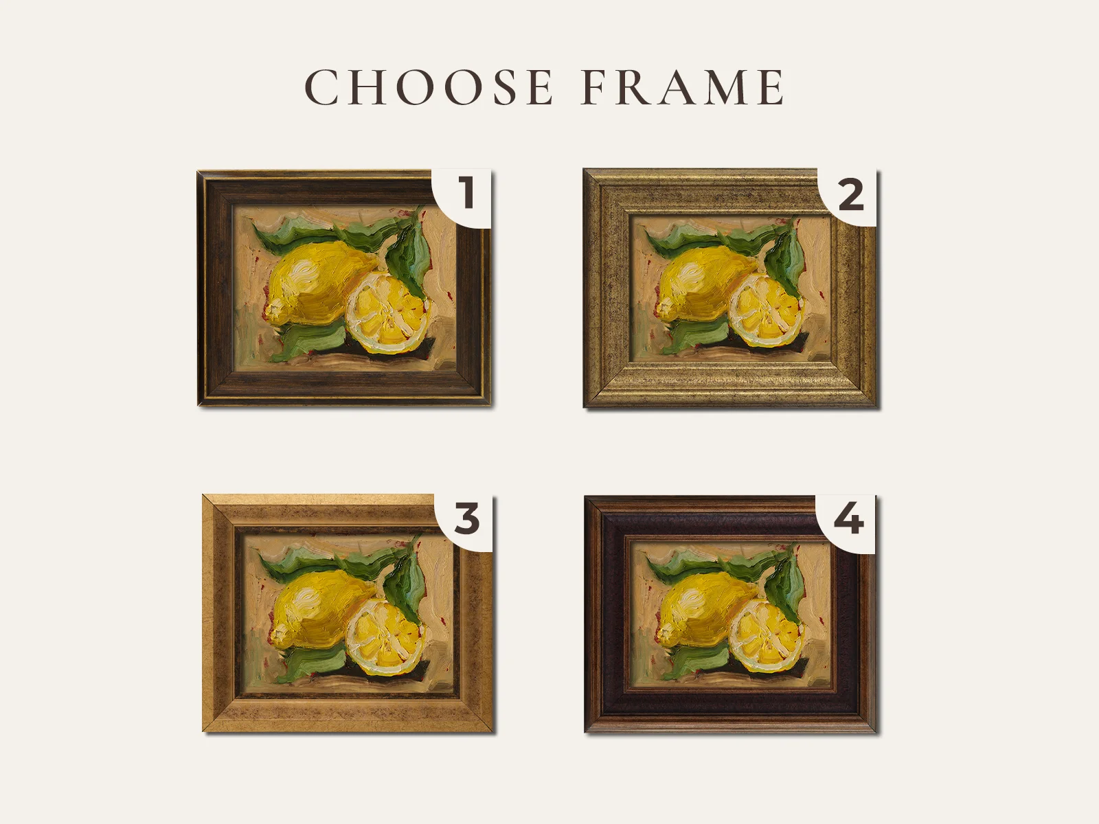 Lemons Original Oil Painting Framed Fruit Still Life Wall Art Food Kitchen Decor - Image 2