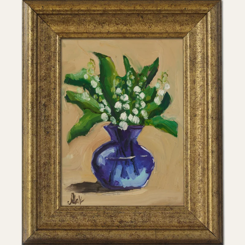 Lily of the Valley Oil Painting Framed