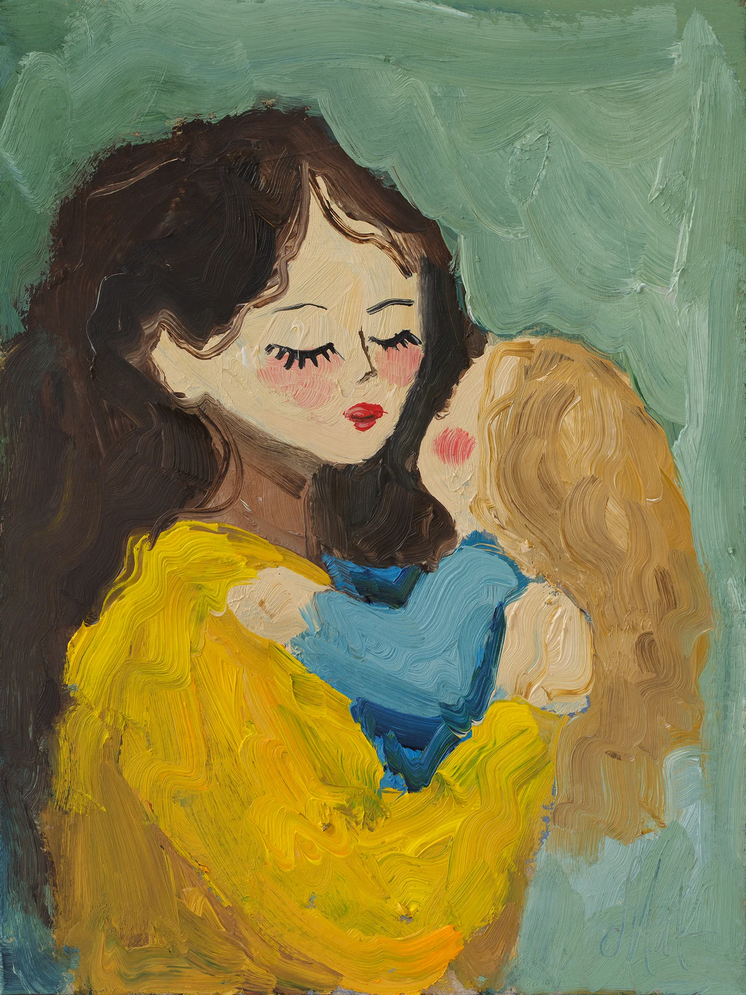 Mother and Baby Oil Painting