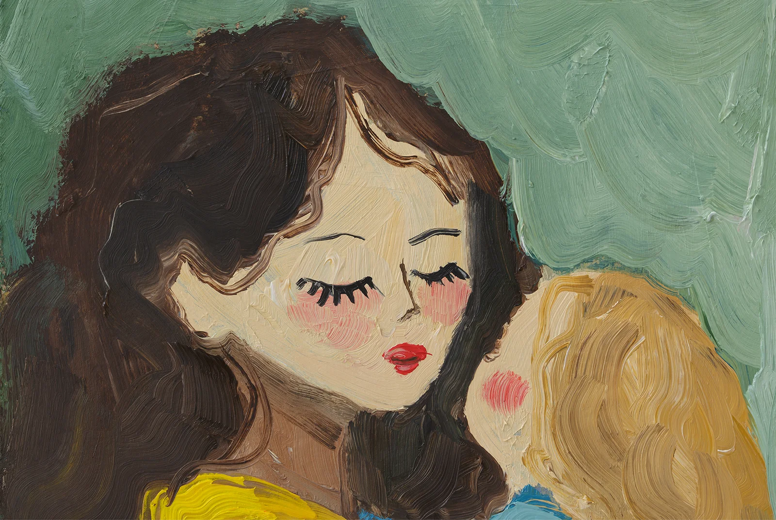 Mother and Baby Oil Painting Framed Boho Mom Child Portrait Wall Art - Image 10