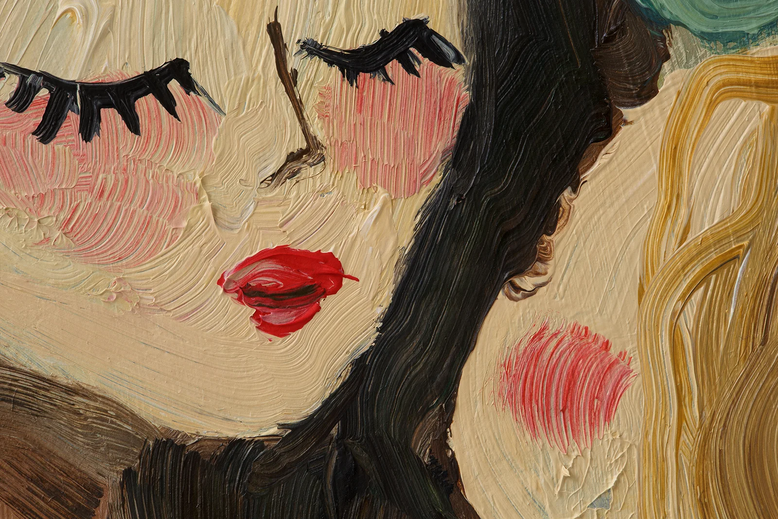 Mother and Baby Oil Painting Framed Boho Mom Child Portrait Wall Art - Image 4