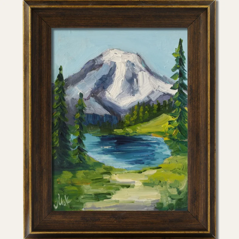 Mount Rainier Oil Painting Framed