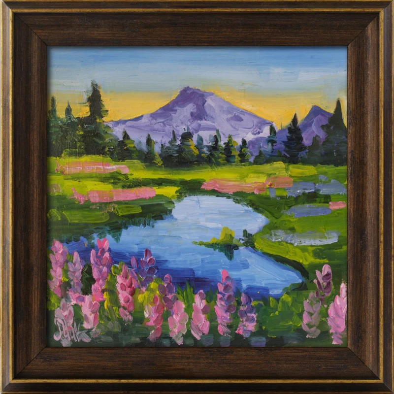 Mount Rainier Oil Painting Framed