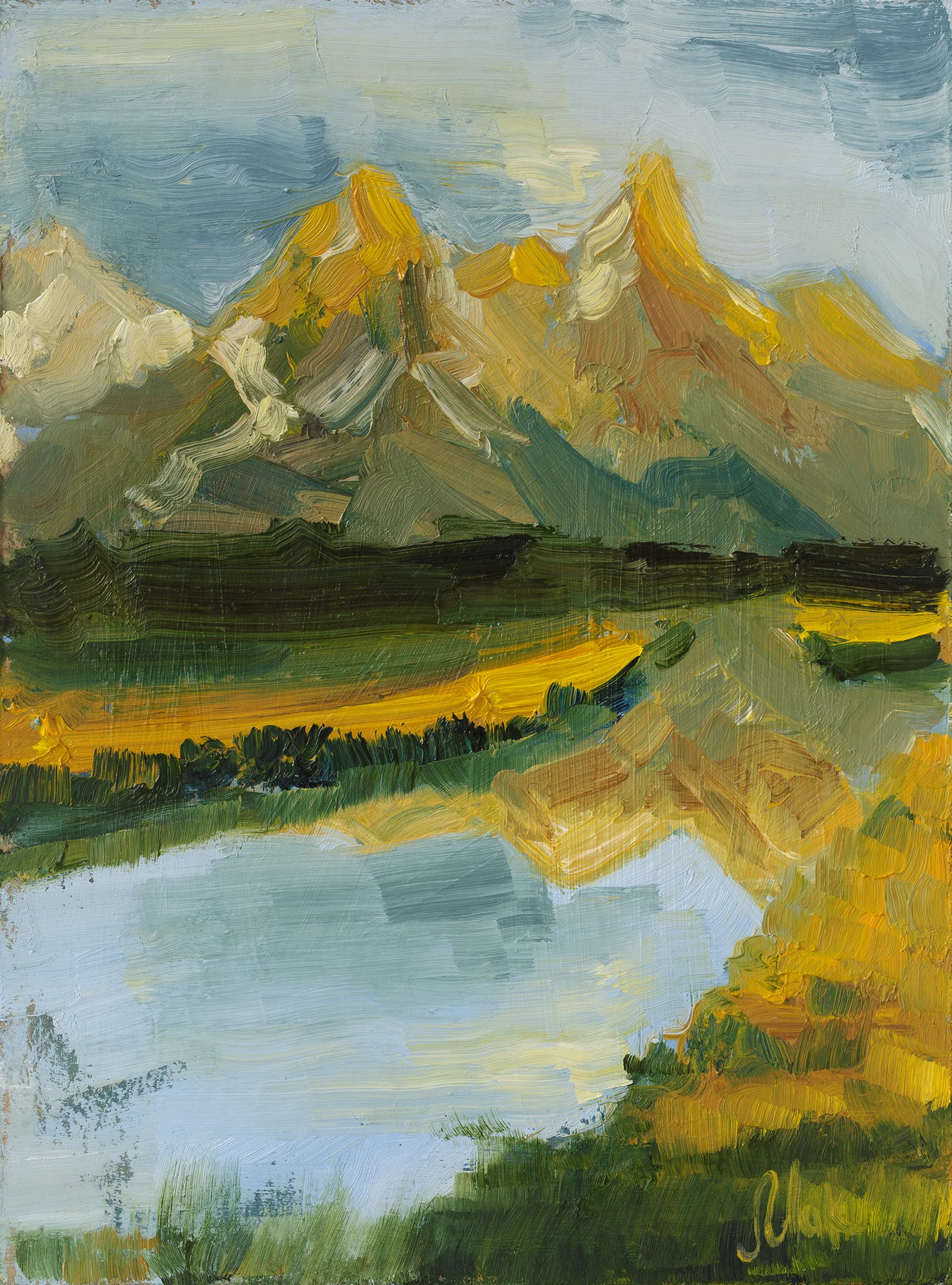 Grand Teton Oil Painting Framed Autumn Mountains Original National Park Artwork Wyoming Art - Image 6