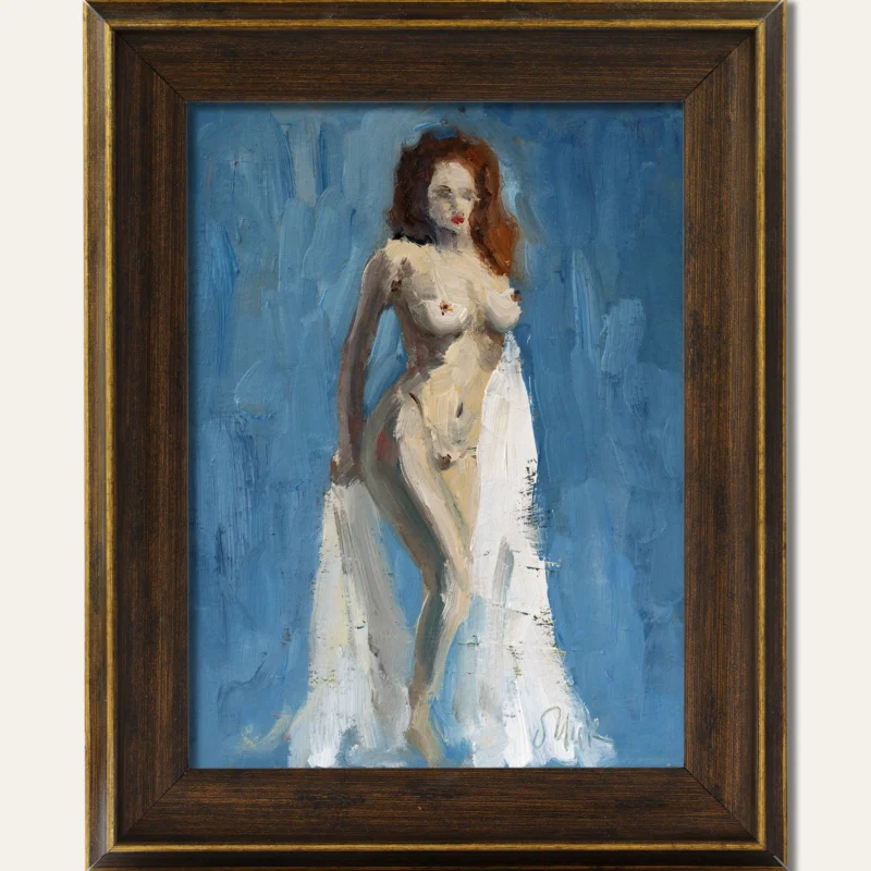 Sexy Nude Woman Oil Painting Framed