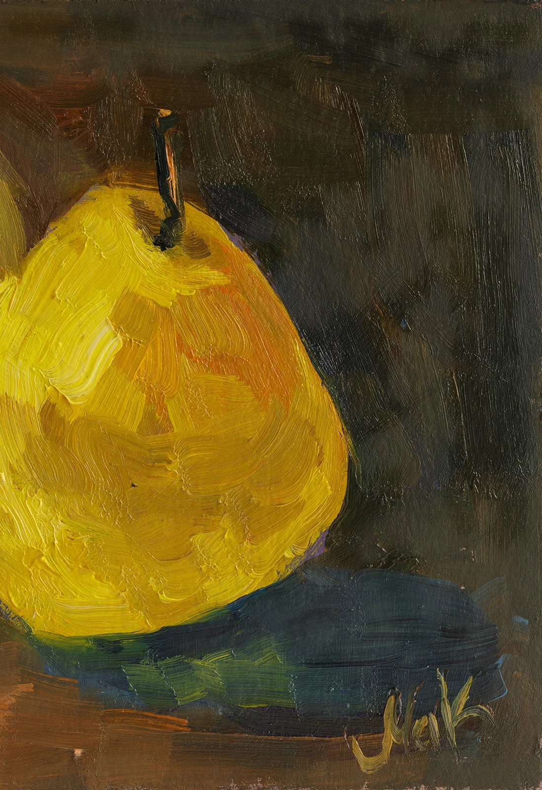 Pear Oil Painting Fruit Original Wall Art Framed Food Painting Small Kitchen Artwork - Image 10